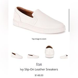Frye Slip On Leather Sneakers! Worn once! Still in great condition!
